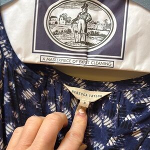 Rebecca Taylor Navy and White Patterned Dress